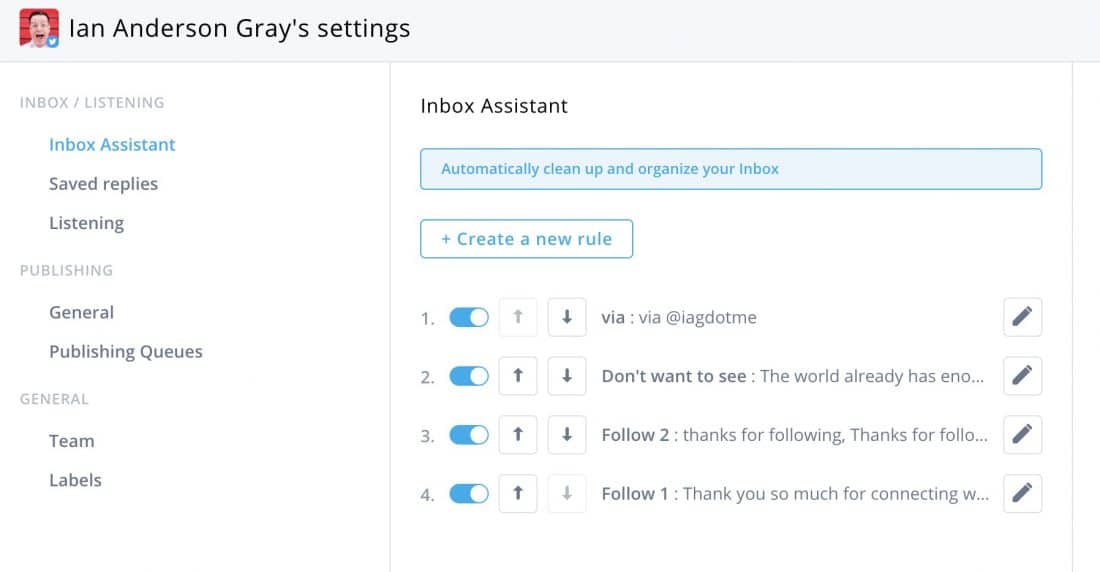 Agorapulse’s Inbox Assistant