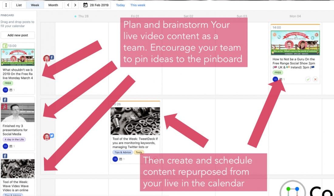 Planning your LinkedIn Live Videos using ContentCal