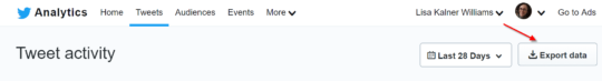 Export Twitter Analytics Data