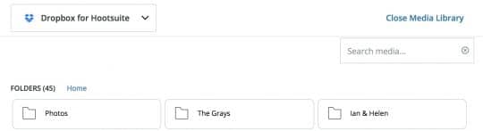 Dropbox Integration in the Hootsuite Media Library