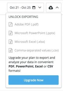 No Data Export in Hootsuite Pro and Team Plans