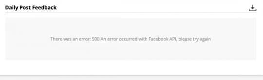 I was getting frequent errors when trying to view Facebook data