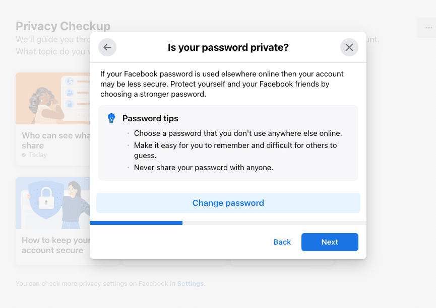 Facebook password security