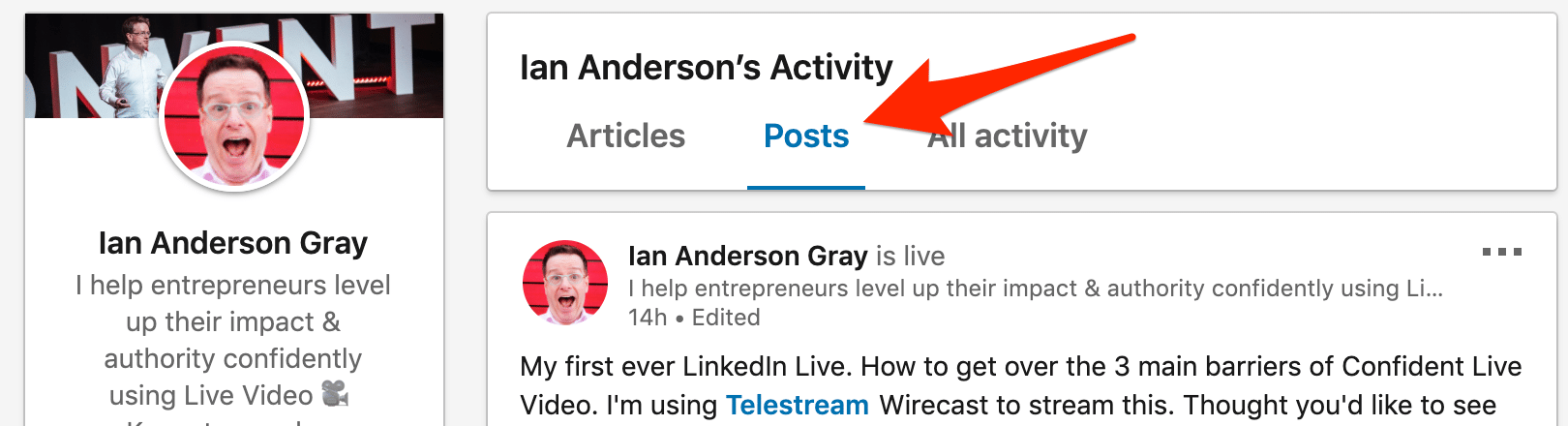 LinkedIn Live Activity