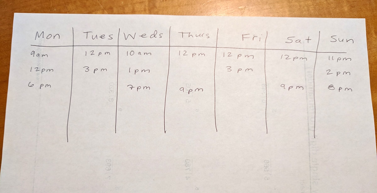 Twitter Schedule