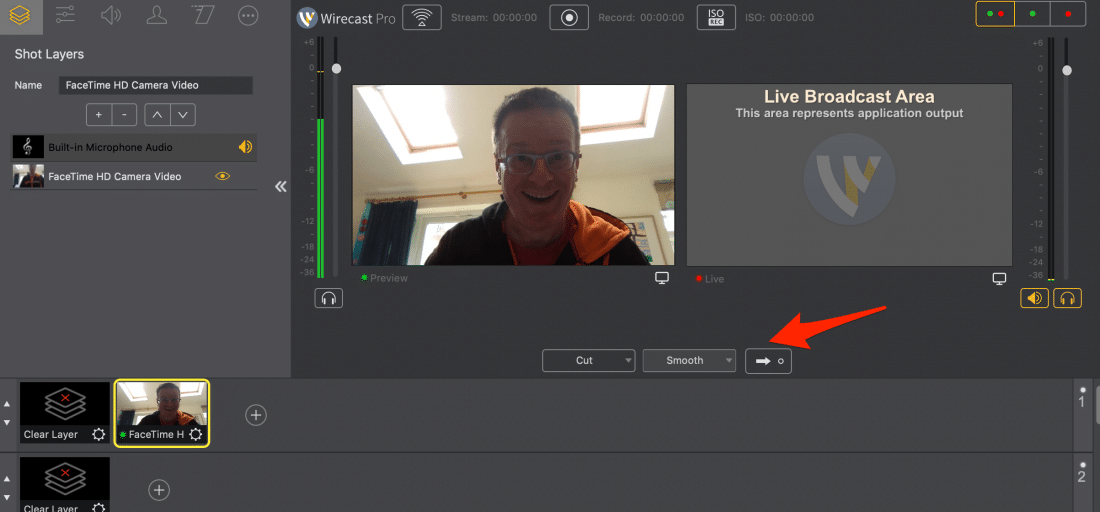 Preview and Live Views in Wirecast