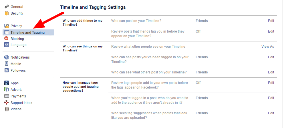 timeline-and-tagging-settings