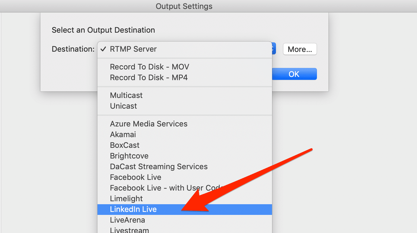 Output Settings in Wirecast