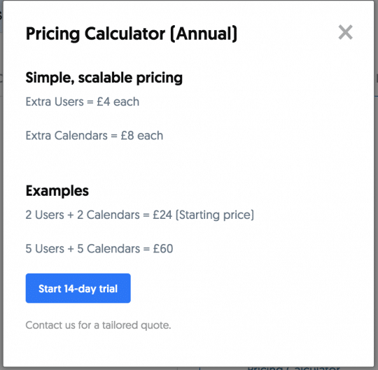 ContentCal 2018 Pricing Calculator