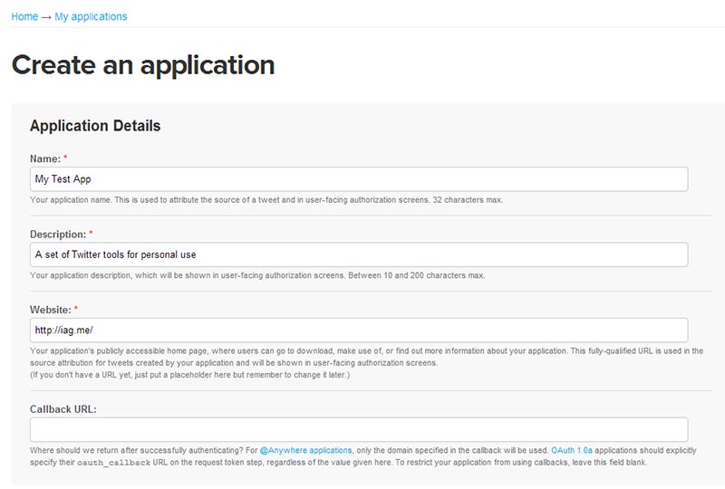 create an application