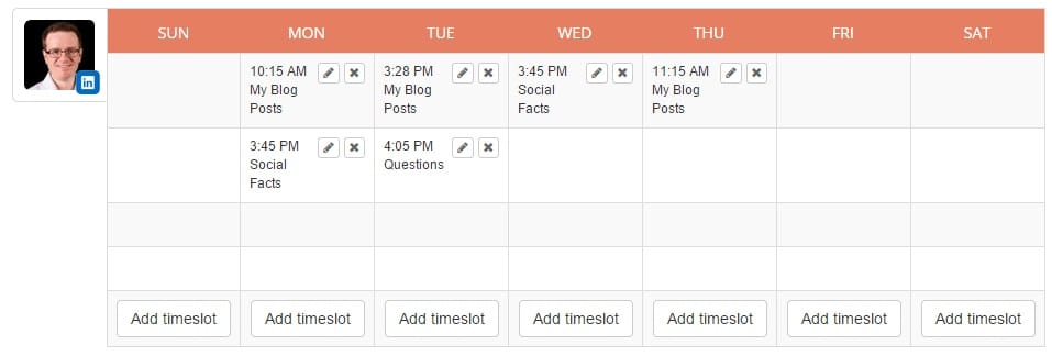 Edgar LinkedIn Schedule