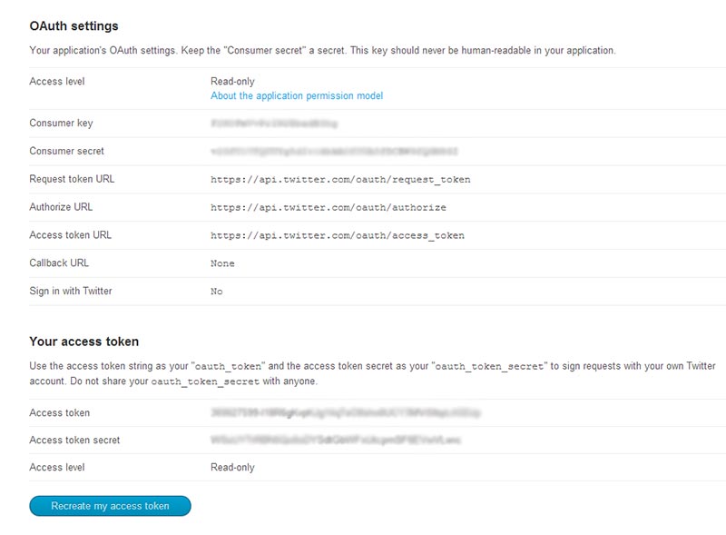 oAuth Settings