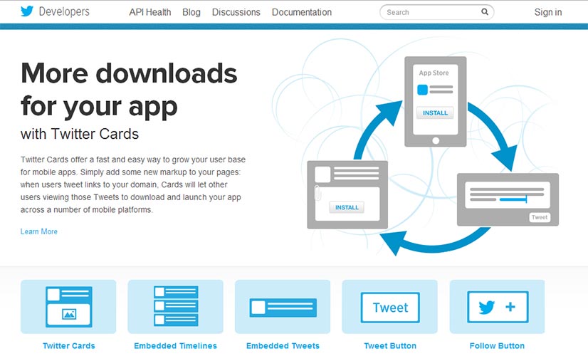 Twitter Developer website