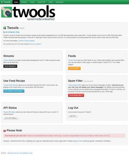 Twools Home Page